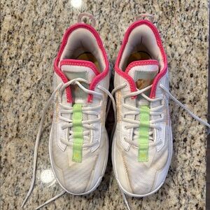 Kids White and Pink Sneakers